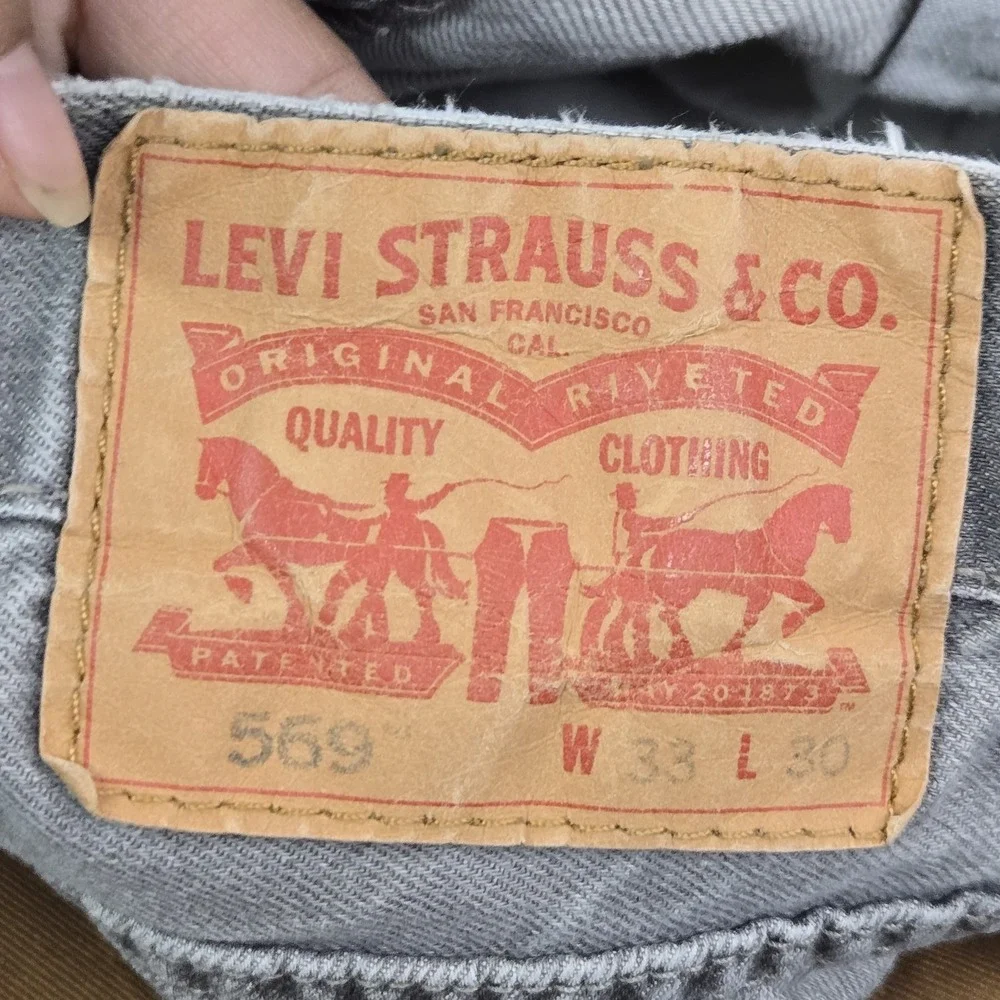 Levi's 569 Men Jeans 33X30 Gray Denim Loose Straight‎ 26